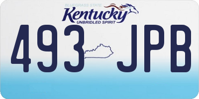 KY license plate 493JPB