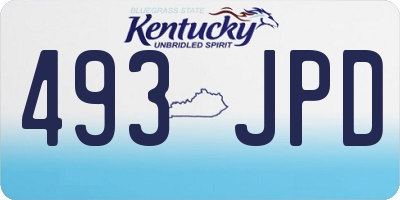 KY license plate 493JPD
