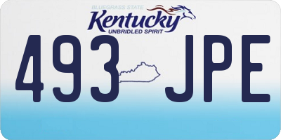 KY license plate 493JPE