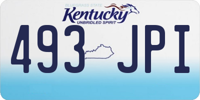 KY license plate 493JPI
