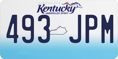 KY license plate 493JPM