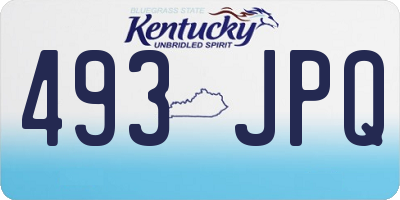 KY license plate 493JPQ