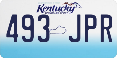KY license plate 493JPR