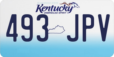 KY license plate 493JPV