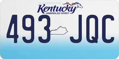 KY license plate 493JQC