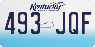 KY license plate 493JQF