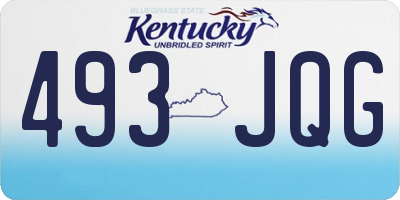 KY license plate 493JQG