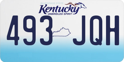 KY license plate 493JQH