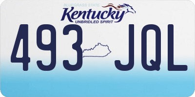 KY license plate 493JQL
