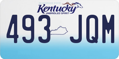 KY license plate 493JQM