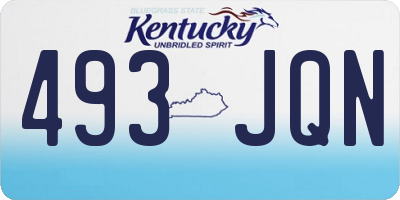 KY license plate 493JQN
