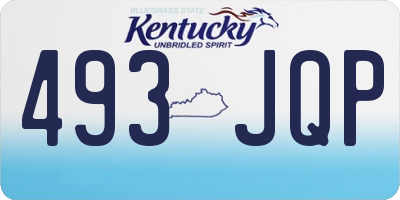 KY license plate 493JQP