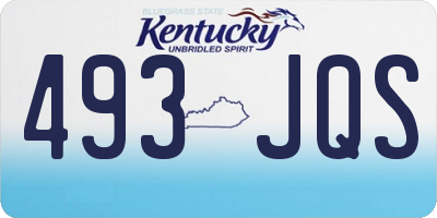 KY license plate 493JQS