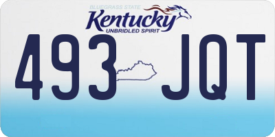 KY license plate 493JQT