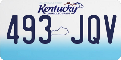KY license plate 493JQV