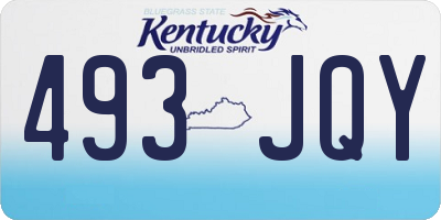 KY license plate 493JQY