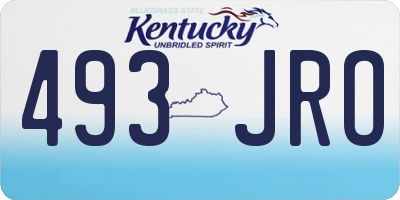 KY license plate 493JRO