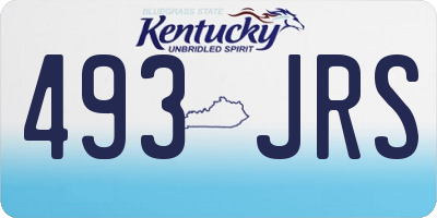 KY license plate 493JRS
