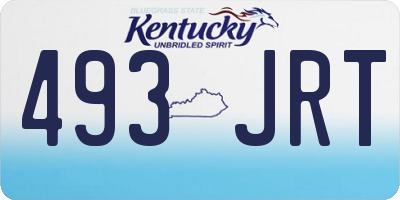 KY license plate 493JRT