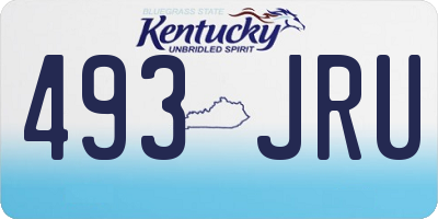 KY license plate 493JRU