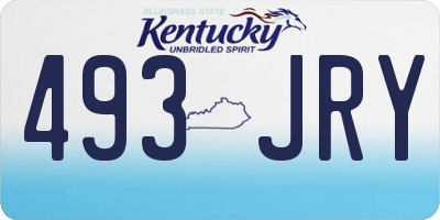 KY license plate 493JRY