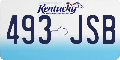 KY license plate 493JSB