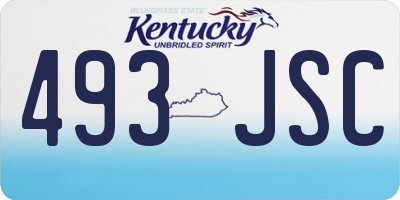 KY license plate 493JSC
