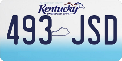 KY license plate 493JSD