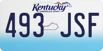 KY license plate 493JSF