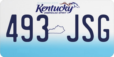 KY license plate 493JSG