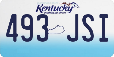 KY license plate 493JSI