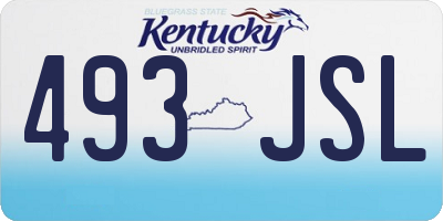 KY license plate 493JSL