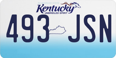 KY license plate 493JSN
