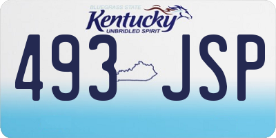 KY license plate 493JSP