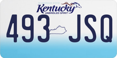 KY license plate 493JSQ