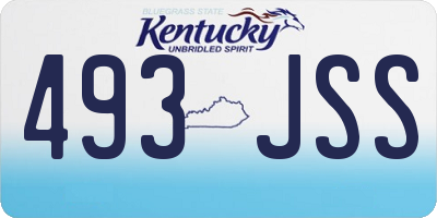 KY license plate 493JSS