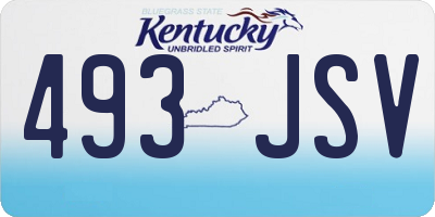 KY license plate 493JSV