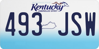 KY license plate 493JSW