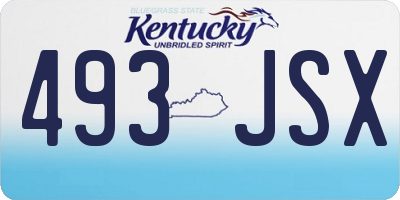 KY license plate 493JSX