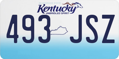 KY license plate 493JSZ