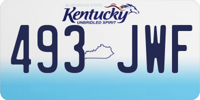 KY license plate 493JWF