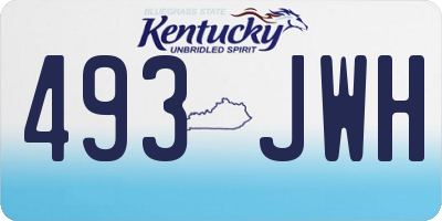 KY license plate 493JWH
