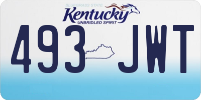 KY license plate 493JWT