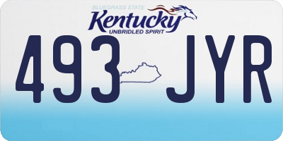 KY license plate 493JYR
