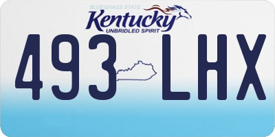 KY license plate 493LHX
