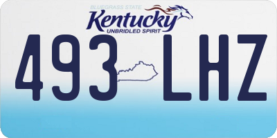 KY license plate 493LHZ