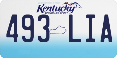 KY license plate 493LIA