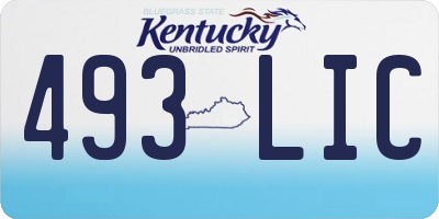 KY license plate 493LIC