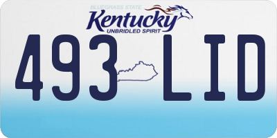 KY license plate 493LID