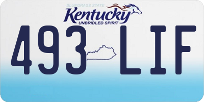 KY license plate 493LIF